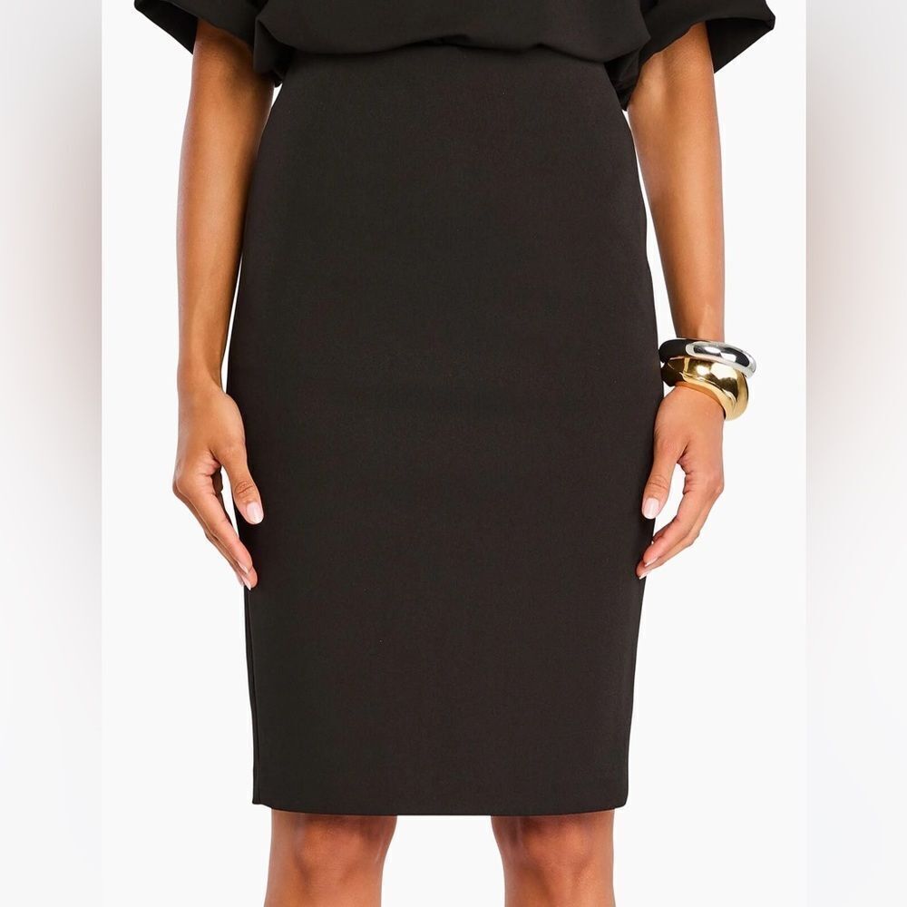 Seroya XL Liv Black Midi Pencil Skirt